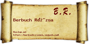 Berbuch Rózsa névjegykártya